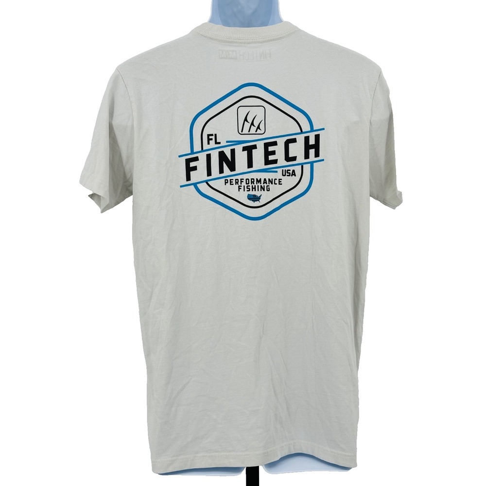FINTECH Glacier Gray Garment Dyed Ring Spun Short Sleeve T-Shirt Men's Medium